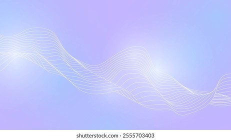 Wavy abstract background, a soft, ethereal graphic with subtle wavy lines in white, creating a sense of movement and flow against a gradient of pastel purple and blue hues