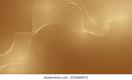 Wavy abstract background, a soft, ethereal graphic with subtle wavy lines in gold, creating a sense of movement and flow against a gradient of gold