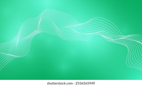 Wavy abstract background, a soft, ethereal graphic with subtle wavy lines in white, creating a sense of movement and flow against a gradient of neon green