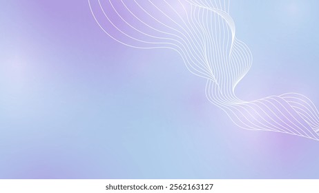 Wavy abstract background, a soft, ethereal graphic with subtle wavy lines in white, creating a sense of movement and flow against a gradient of pastel purple and blue hues