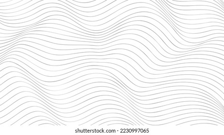 Wavy abstract background with thin lines. Optical illusion.
