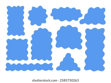 Wavy Abstract Blob Shape Bundle. A collection of wavy abstract blob shapes with smooth, organic edges. These fluid and playful elements are perfect for modern designs, and creative compositions