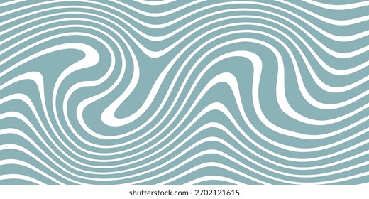 Wavy abstract blue and white background featuring flowing curved lines that create a modern optical illusion pattern ideal for contemporary design, wallpaper, and artistic graphics.
