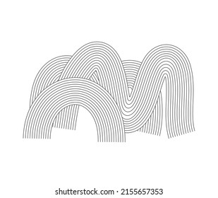  wavy abstract brush shape vector illustration