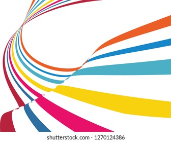 Wavy abstract colorful stripes vector graphics