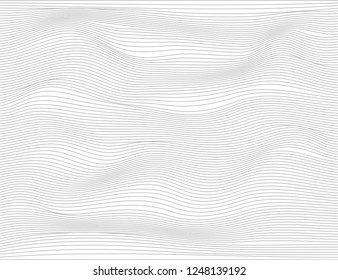 Wavy abstract dark lines. Vector texture stripes Pattern, isolated white background. Able to overlay, easy to change color.