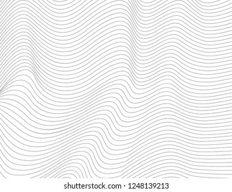 Wavy abstract dark lines. Vector texture stripes Pattern, isolated white background. Able to overlay, easy to change color.