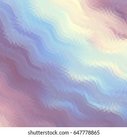 Wavy abstract diagonal pattern in low poly style. Gamma in pastel colors.