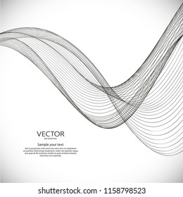 Wavy abstract dinamic vector background with lines. Motion art illustration.