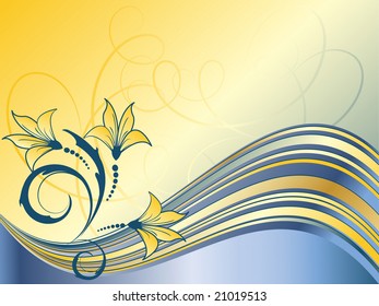 wavy abstract floral vector background