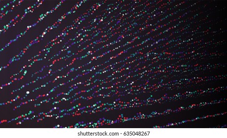 Wavy Abstract Graphic Design. Modern Sense Of Science And Technology Background. Vector Illustration. Abstract Dots Background. Flowing Particles Waves.