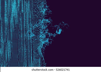 Wavy abstract graphic design, a sense of science and technology background.