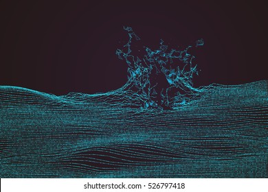 Wavy abstract graphic design, a sense of science and technology background.