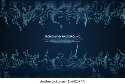 Wavy abstract graphic design,technology background.