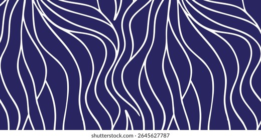Wavy Abstract Line Art Pattern – Seamless Black and White Flowing Curve Design for Modern Backgrounds, Fabric Prints, and Decorative Projects – Minimalist Fluid Texture Illustration