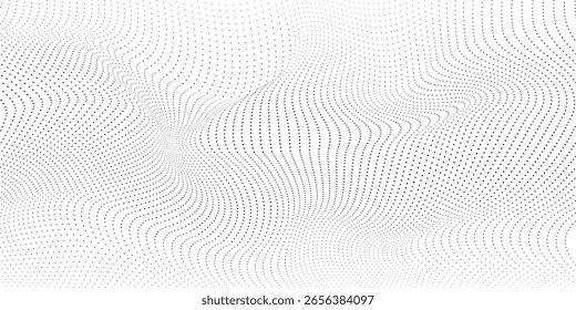 Wavy Abstract Line Background – Black and White Optical Flow Vector and dhot patern