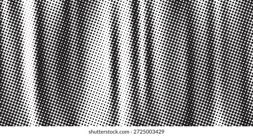 Fundo de linha abstrato ondulado - Vetor de fluxo óptico preto e branco e padrão de dhot
