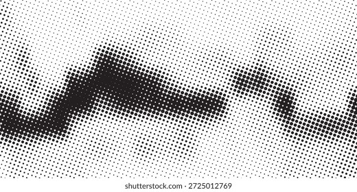 Fundo de linha abstrato ondulado - Vetor de fluxo óptico preto e branco e padrão de dhot