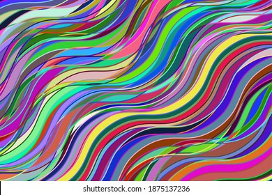 Wavy abstract lines vector background with colorful design