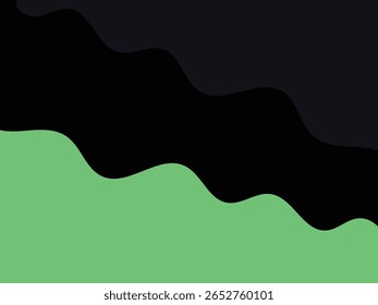 wavy abstract paper cut fluid black and green background