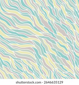 A wavy abstract pattern featuring soft pastel colors, ideal for backgrounds or textile designs.
