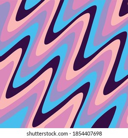 wavy abstract purple retro 70s art vector illustration