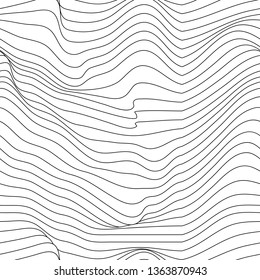 Wavy abstract seamless background pattern. Black and white. Waves
