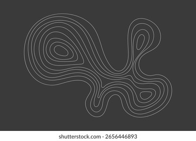 Forma abstracta ondulada sobre fondo negro. Elemento suave de inspiración ecológica con líneas de diseño limpias.