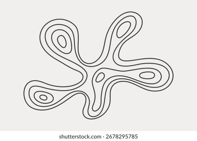 Plano de fundo de vetor de forma abstrato ondulado. Linhas e curvas orgânicas para interface do usuário da Web ou aplicativo móvel.