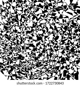 Wavy abstract shapes. Black and white vector illustration.
