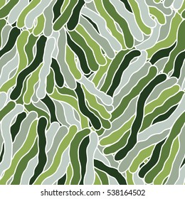 Wavy abstract shapes vector seamless pattern. Doodle hand drawn. 