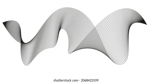Wavy abstract stripes. Curved line vector elements for music design. Digital sound equalizer.