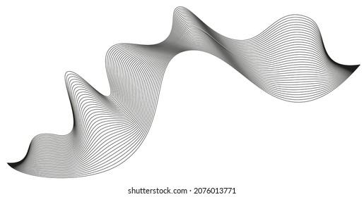 Wavy abstract stripes. Curved line vector elements for music design. Digital sound equalizer.