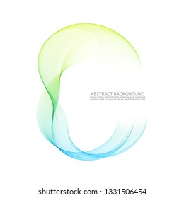 
Wavy abstract vector blue and green lines.