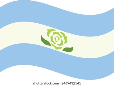 Bandera ondulada del orgullo chileno aislada en blanco