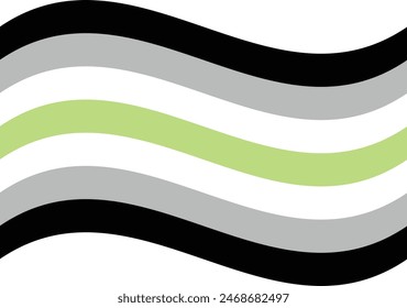 Wavy Agender Pride Flag Isolated in White