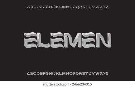 Wavy alphabet, square sans serif letters, bold fonts, sturdy headings, loud typography. Vector typography design