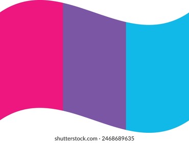 Wavy Androgyne Pride Flag Isolated in White