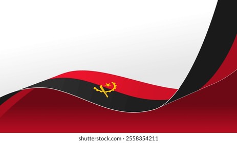 wavy Angola flag vector background with copy space for text. Angola national day