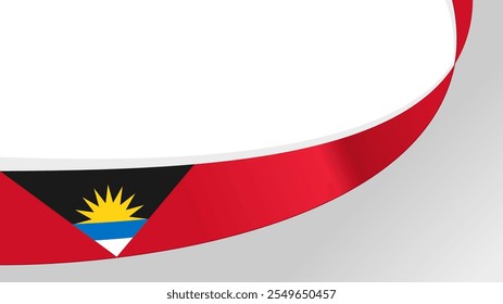 wavy antigua and barbuda flag ribbon background with copy space for text. suitable for national day