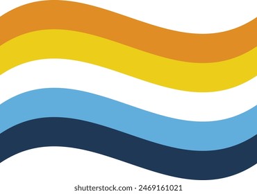 Wavy Aroace Pride Flag Isolated in White