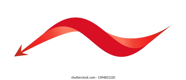 Wavy Arrow. Flat Element and Icon. Ecology Concept for Earth Hour, Earth Day, Ocean Day and other ECO dates. Vector Illustration.