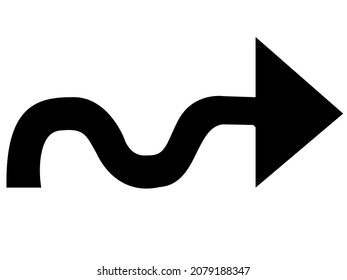 wavy arrow icon white background