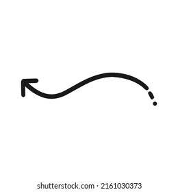 Schwer nach der Seite, einzeln auf weißem Hintergrund. Das Pfeilsymbol. Vektorgrafik.