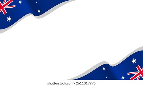 wavy australia flag frame background with copy space for text. for national day