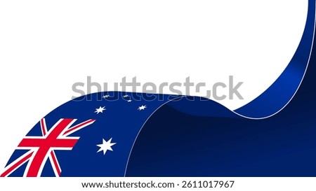 wavy australia flag frame background with copy space for text. for national day