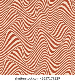 Wavy Autumn Seamless Pattern Background – Abstract Fall Lines in Earthy Colors