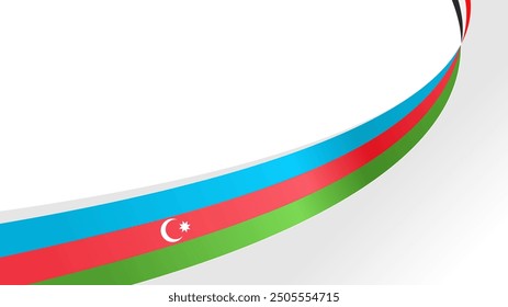 welliger Azerbaijan-Flag, Vektorhintergrund mit Kopienraum für Text. Azerbaijan-Nationalfeiertag