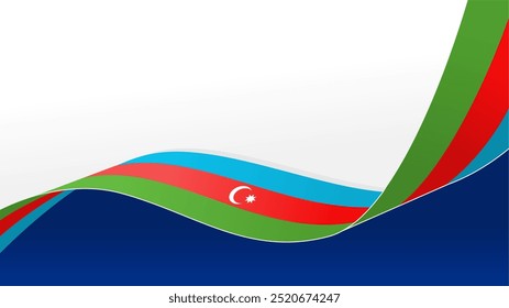wavy azerbaijan flag vector background with copy space for text. azerbaijan national day