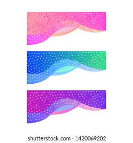 Wavy baby design element. Decor for brochure, banner, flyer. Fluid, color wave, curve line. Vector illustration